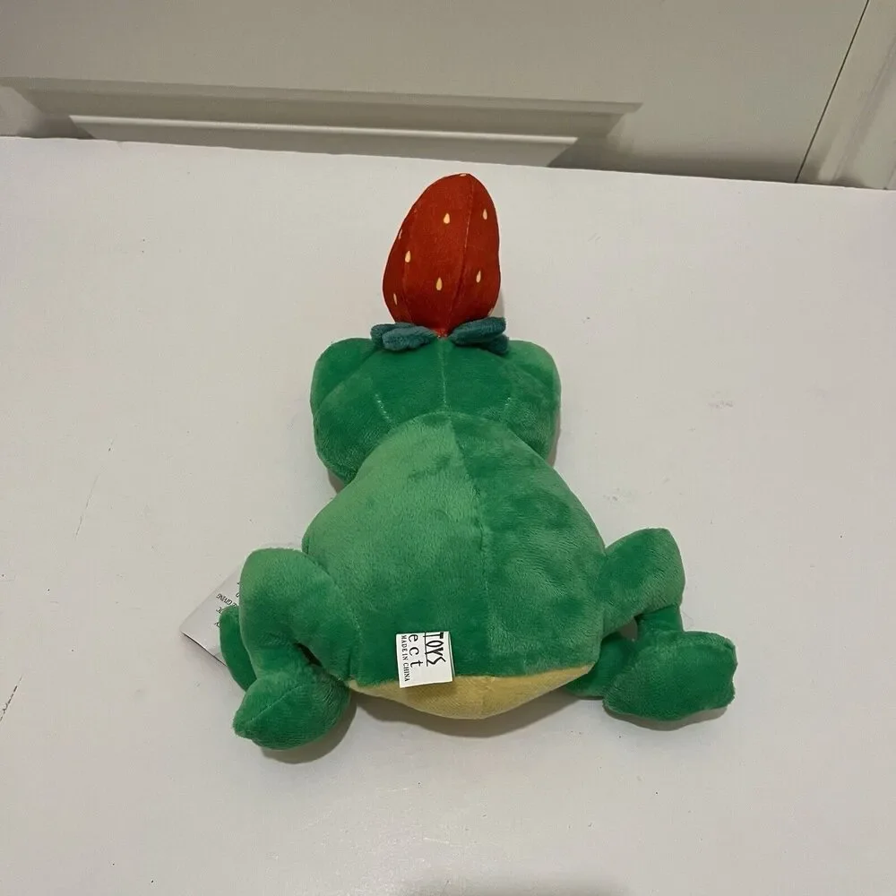 Ideal Toys Direct Green Frog with Strawberry on Head Plush 11